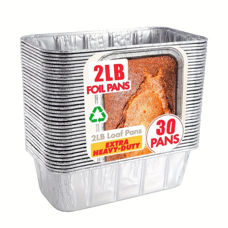 30pcs Disposable Aluminum Foil Bread Pans 8.6x4.5 Inch For Baking - Image 5