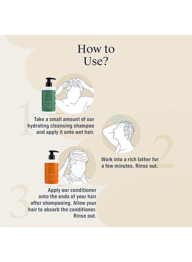 ARATA ثنائي إصلاح الأضرار الطبيعية للرجال والنساء مع شامبو وبلسم مرطب | طبيعي بالكامل وخالي من القسوة | غير سام، قائم على النباتات لإصلاح الأضرار اليومية - Image 5