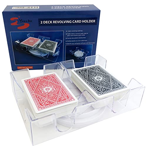 Yuanhe 2 Deck RotatingRevolving Playing Card Tray Card Holder - Image 1