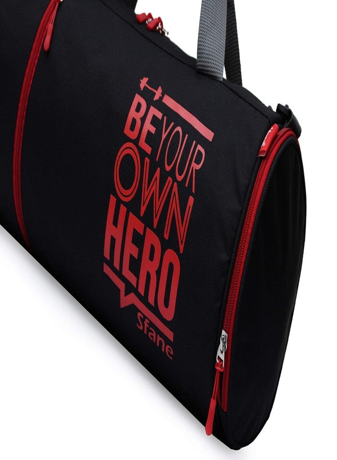 Sfane Polyester Red & Black Duffle/Gym Bag/Shoulder Bag for Men & Women with Separate Shoe Compartment (Red) 45 * 23 * 23 - Image 3