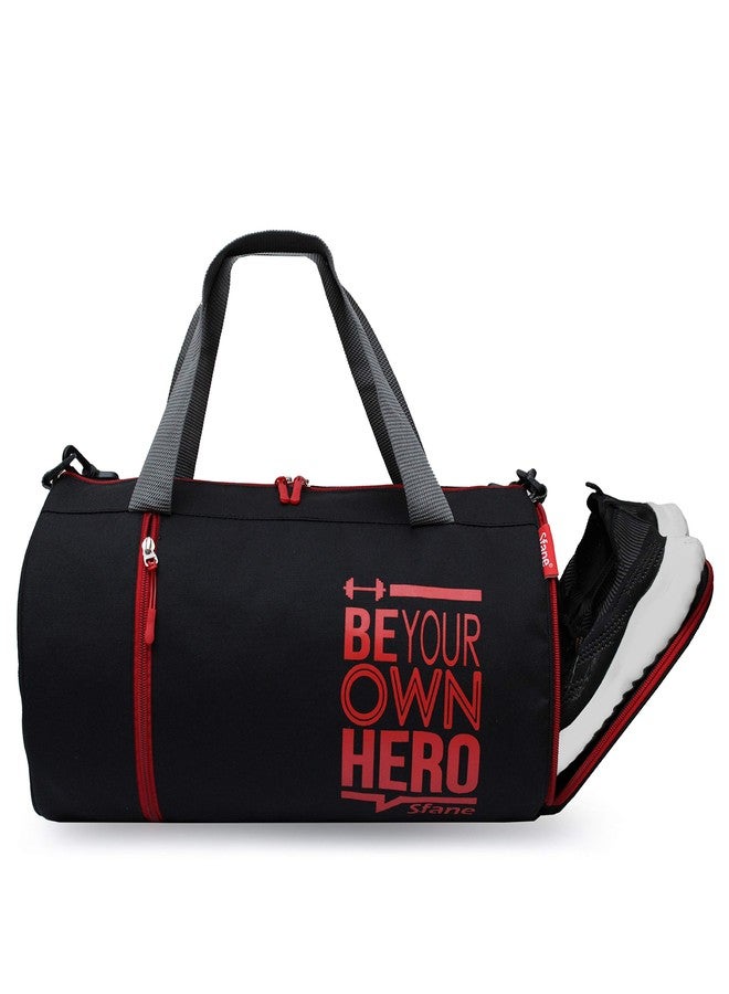 Sfane Polyester Red & Black Duffle/Gym Bag/Shoulder Bag for Men & Women with Separate Shoe Compartment (Red) 45 * 23 * 23 - Image 1