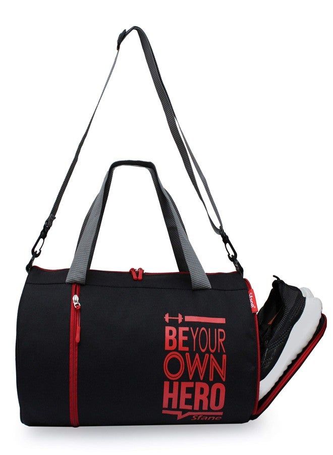 Sfane Polyester Red & Black Duffle/Gym Bag/Shoulder Bag for Men & Women with Separate Shoe Compartment (Red) 45 * 23 * 23 - Image 2