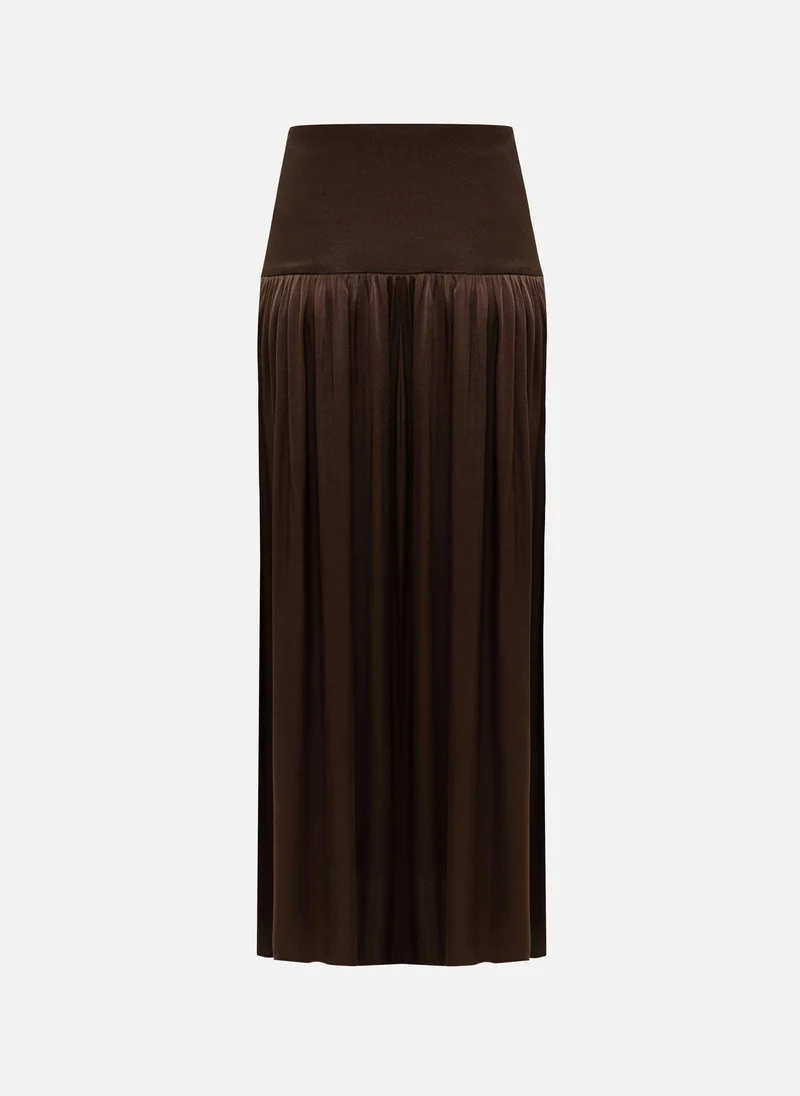 Lichi  Viscose midi skirt with pleats at the hips for Women | Best Price UAE