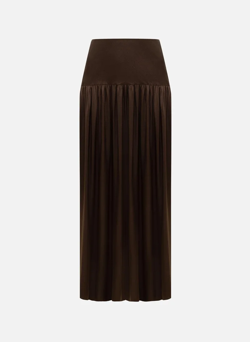 Lichi  Viscose midi skirt with pleats at the hips for Women | Best Price UAE