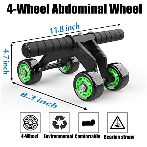 FirstFit Premium Abdominal Ab Roller with 4 Wheel Exercise Equipment for Workout with Knee Pad Mat - Multicolor - Image 4