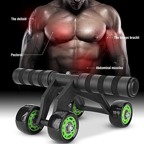 FirstFit Premium Abdominal Ab Roller with 4 Wheel Exercise Equipment for Workout with Knee Pad Mat - Multicolor - Image 5