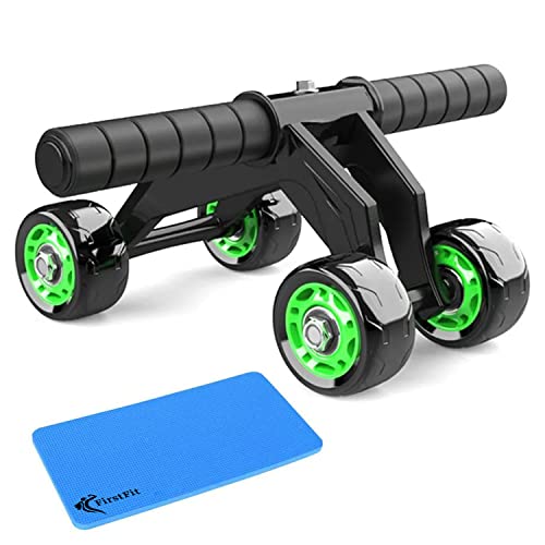 FirstFit Premium Abdominal Ab Roller with 4 Wheel Exercise Equipment for Workout with Knee Pad Mat - Multicolor - Image 1
