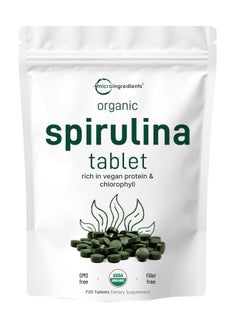 Micro Ingredients Organic Spirulina Supplements, 3000MG Per Serving, 720 Tablets (4 Months Supply), Rich in Minerals, Vitamins, Chlorophyll, Amino Acids, Fatty Acids, Fiber and Proteins, No GMOs Vegan Friendly 