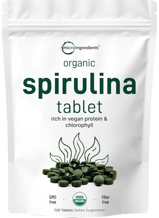 Micro Ingredients Organic Spirulina Supplement (3000/Serving, 720 Tablets) - Image 1