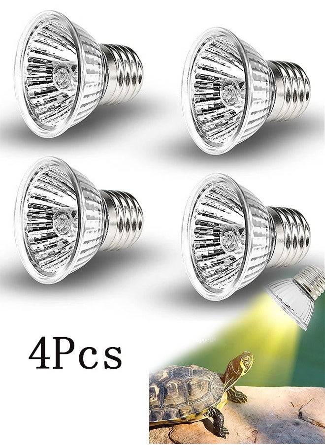 GMORO 4-Pack Heat Lamp Bulb 50W UVB Reptile Heating Bulb for Aquarium Aquatic  - Image 1