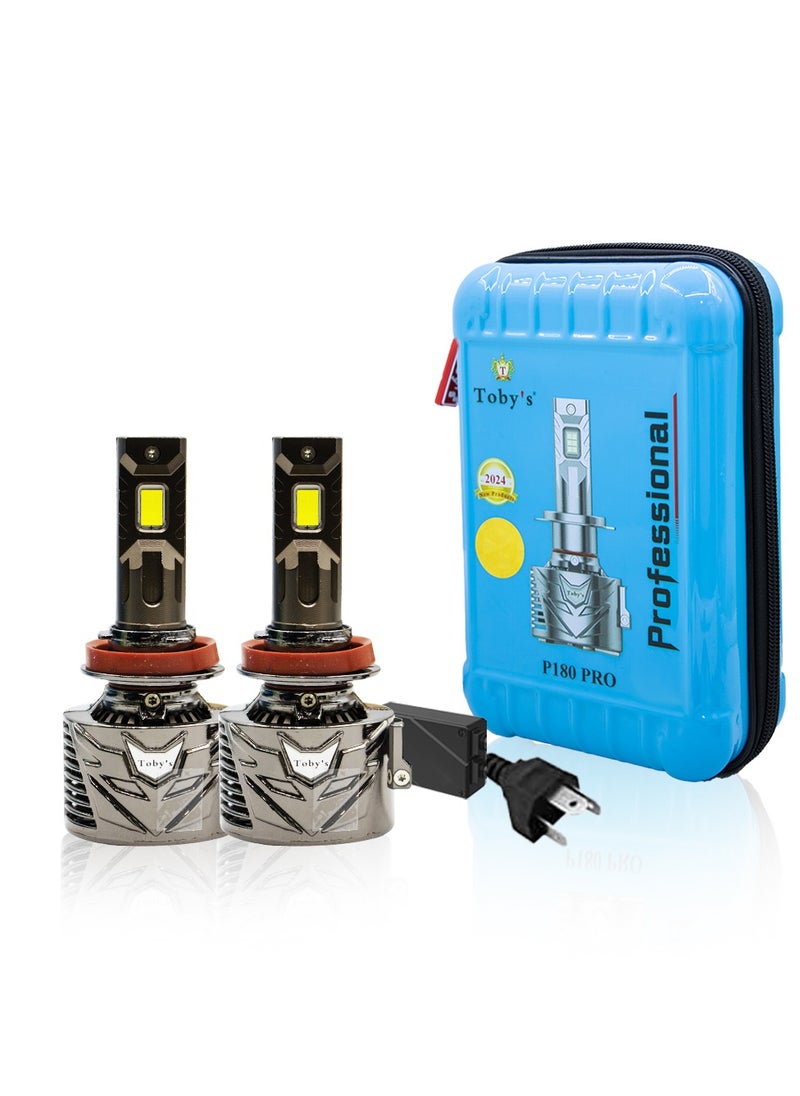 Toby's - Toby’s P180 Pro H4 2 Pieces 180W Original Tested LED Headlight Bulb Assembly 18000 Lumens 360W/SET Power Xtreme Bright With Color Temperature 6500K - Image 1
