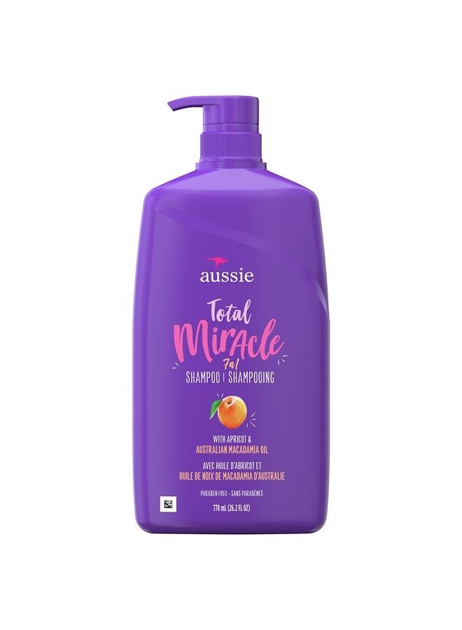 Aussie Total Miracle with Apricot & Macadamia Oil, Paraben Free Shampoo, 26.2 fl oz Pack of 4