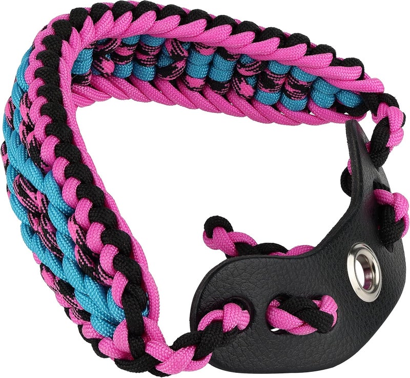 Sunya Archery Bow Wrist Sling, 550 Paracord Strap Comfortable on Hand.100% Full Grain Leather Yoke, Multiple Camo Colors.Fit Compound Bow Stabilizer & Recurve. - Image 1