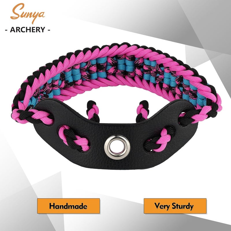 Sunya Archery Bow Wrist Sling, 550 Paracord Strap Comfortable on Hand.100% Full Grain Leather Yoke, Multiple Camo Colors.Fit Compound Bow Stabilizer & Recurve. - Image 5