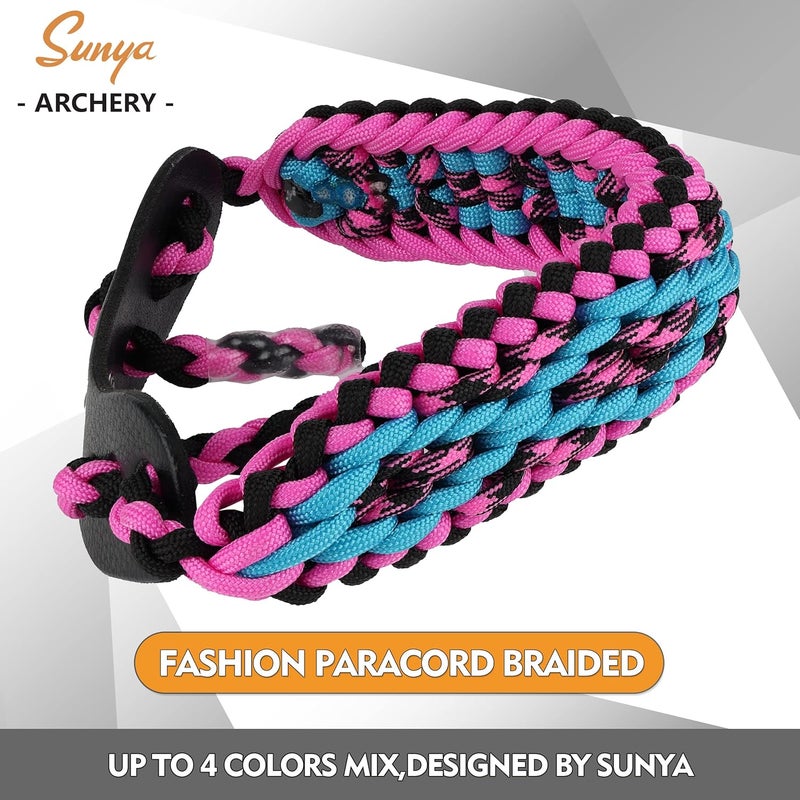 Sunya Archery Bow Wrist Sling, 550 Paracord Strap Comfortable on Hand.100% Full Grain Leather Yoke, Multiple Camo Colors.Fit Compound Bow Stabilizer & Recurve. - Image 3