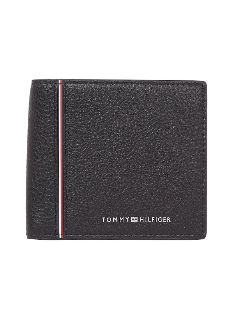 TOMMY HILFIGER Men's Th Bifold Wallet - Leather, Black