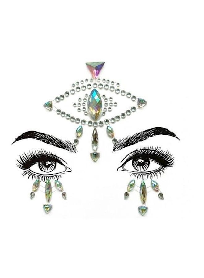 NIBEMINENT Rhinestone Eye Tears Tattoo Sticker Multicolour