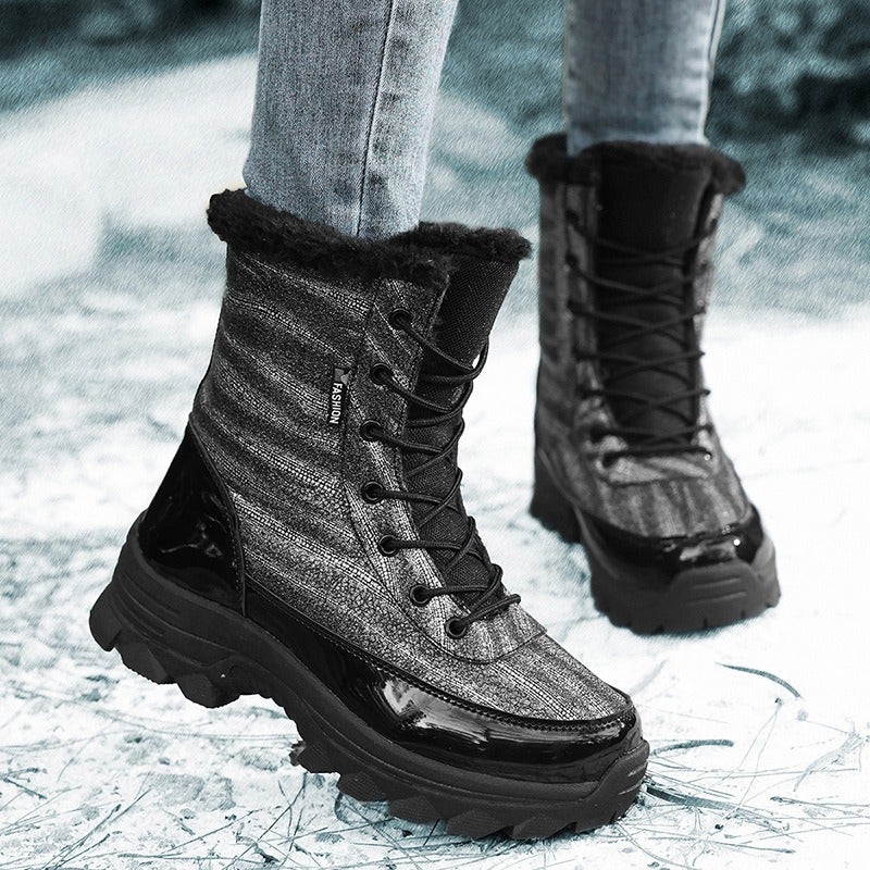 Women'S Snow Boots 2025 Winter Fleece-Lined Thickened Cold-Proof Warm Leg Protection High-Top Cotton Shoes Versatile Non-Slip Hiking Shoes - Image 4