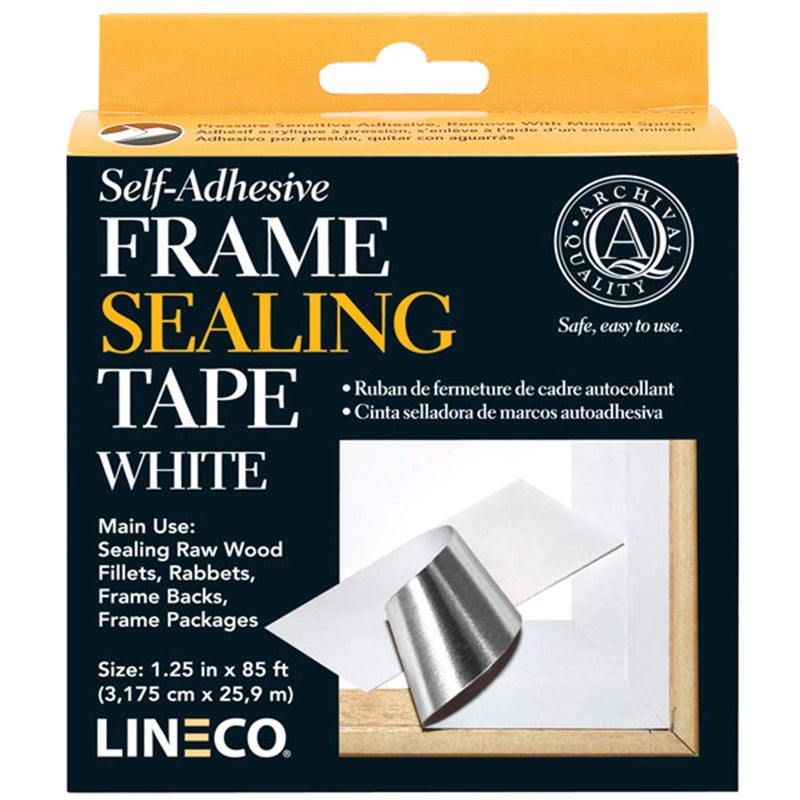 Lineco Archival Self-Adhesive Frame Sealing Tape. Acid-Free, Non-Yellowing Tape, for Seal Framing Backs, DIY, Crafts, White, 1.25" x 85 ft. Pack of 1 - Image 1