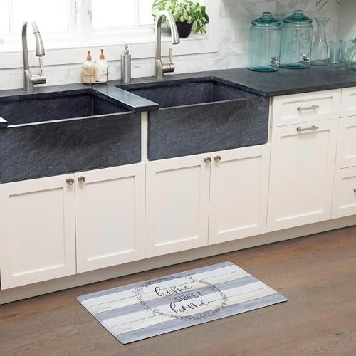 Home Dynamix Cozy Living Home Sweet Home Modern Farmhouse Runner Anti-Fatigue Kitchen Mat, Non-Slip Floor Mat, Padded Standing Desk Mat, Grey/Beige, 17.5"x30" - Image 2