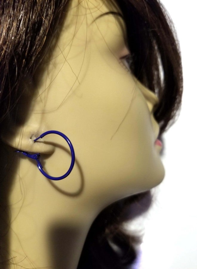 Divas Diggables Navy Hoops Dark Blue Hoop Earrings 1.5 inch Hoop Earrings - Image 2