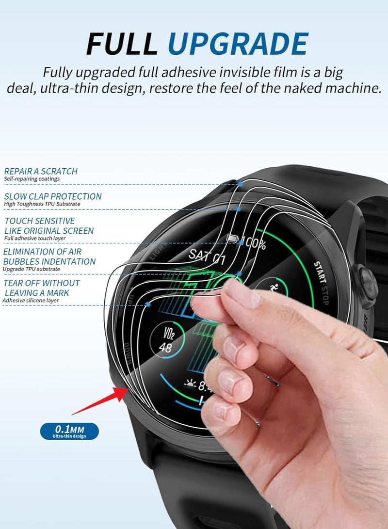 general (6-Pack) Compatible with Garmin Forerunner 570, 42mm TPU Soft Screen Protector High Definition Scratch-Resistant Touch-Sensitive Anti-Fingerprint - Image 5