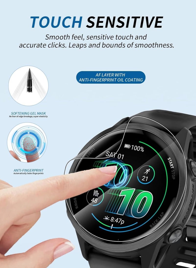 general (6-Pack) Compatible with Garmin Forerunner 570, 42mm TPU Soft Screen Protector High Definition Scratch-Resistant Touch-Sensitive Anti-Fingerprint - Image 4