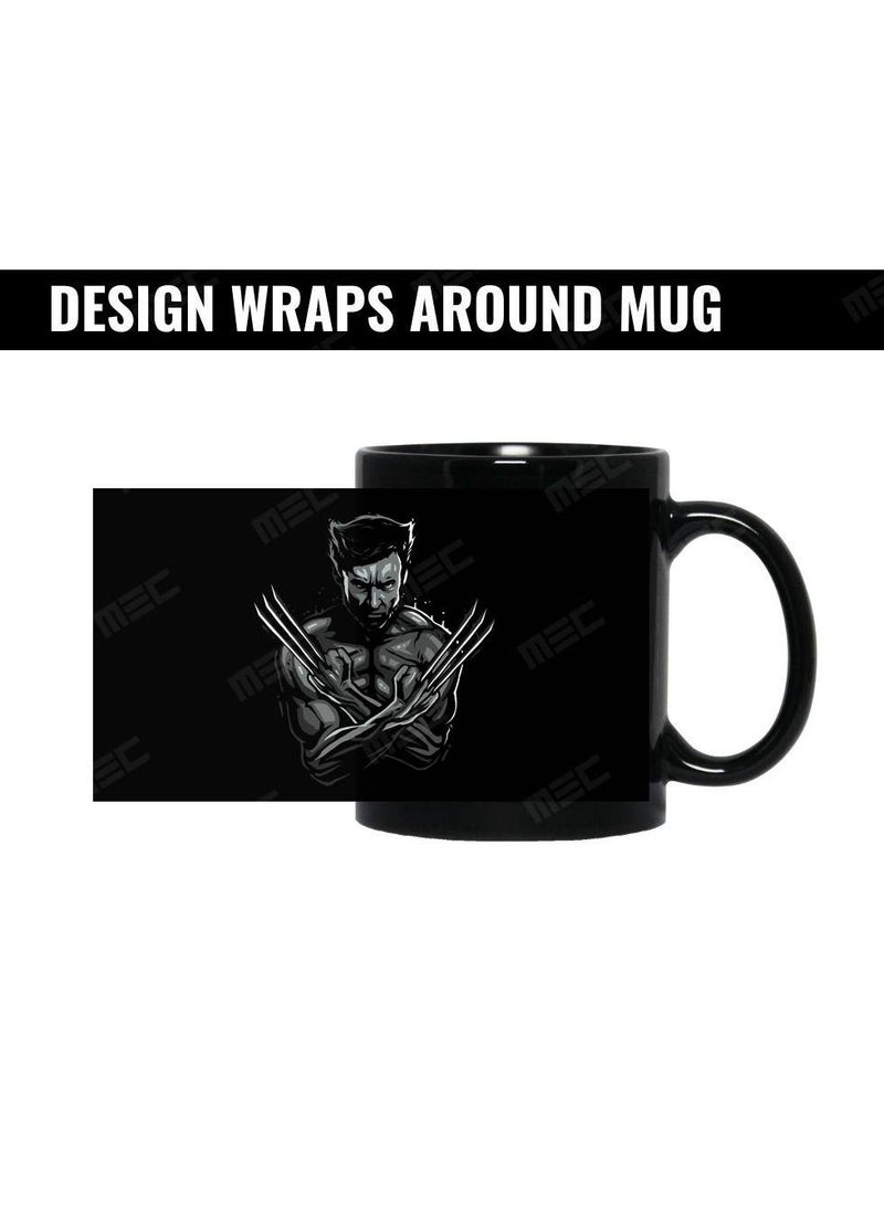 MEC Wolverine Design Wraps Around Mug Printed Coffee Mug 11Oz Full Black - Image 2