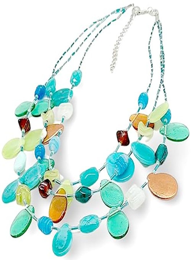DCA Multicolor Glass Women Necklace (Orange-Green) - Image 1