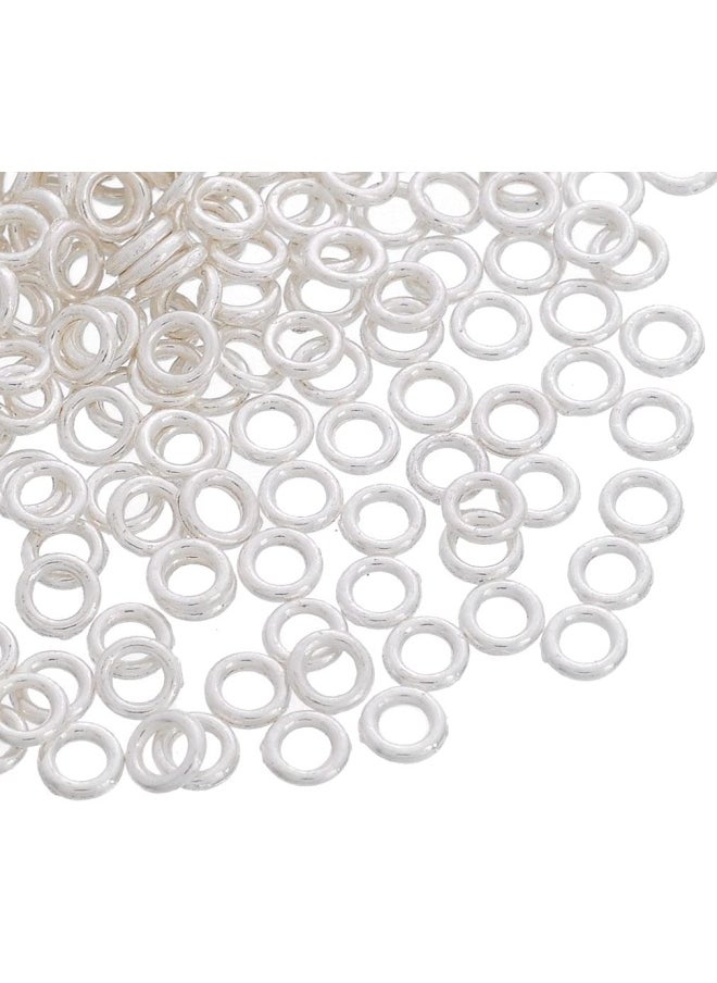 Souarts - Silver Color Closed Jump Rings For Necklace Bracelet Jewelry Making 4Mm-500Pieces Silver - Image 1