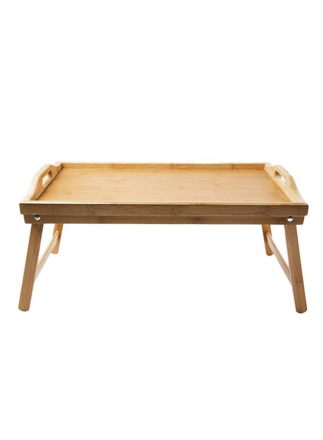 Biocare Foldable Eco Friendly and SpSaving Bamboo Breakfast Table Brown - Image 3