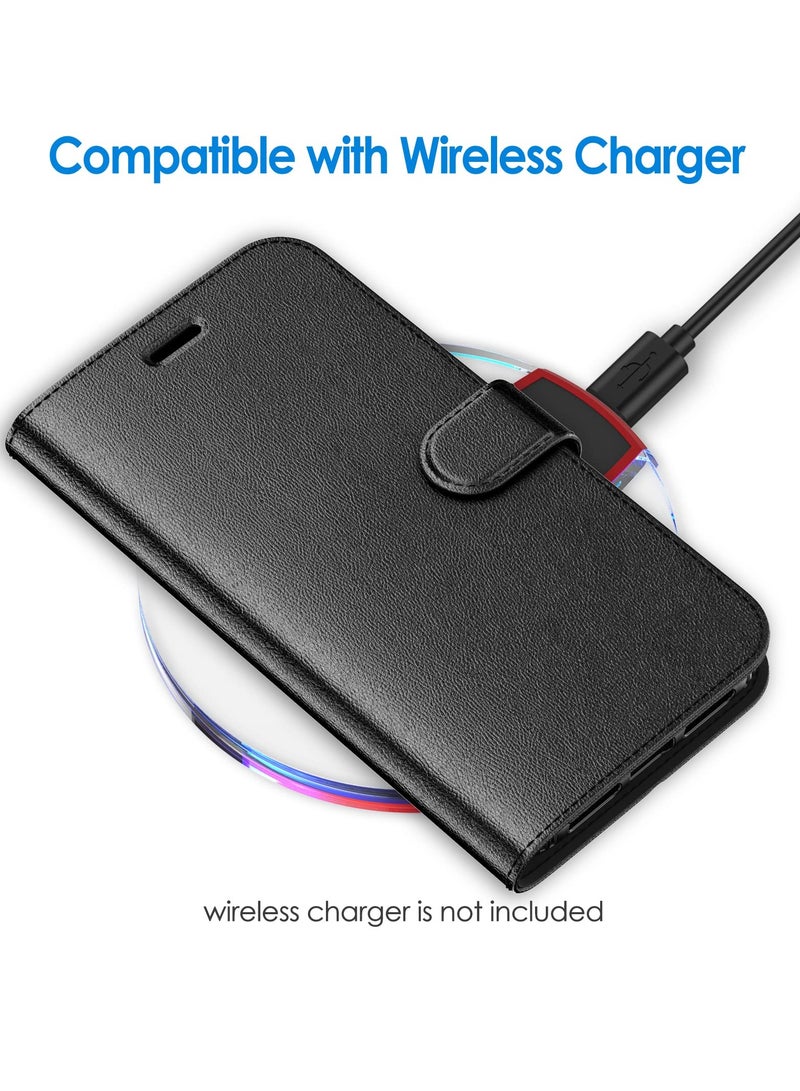 جي تيك حافظة محفظة لهاتف آيفون 11 مقاس 6.1 بوصة، غطاء قلاب مغناطيسي من جلد البولي يوريثان مقاوم للصدمات مع حامل بطاقة وحامل أسود - Image 5