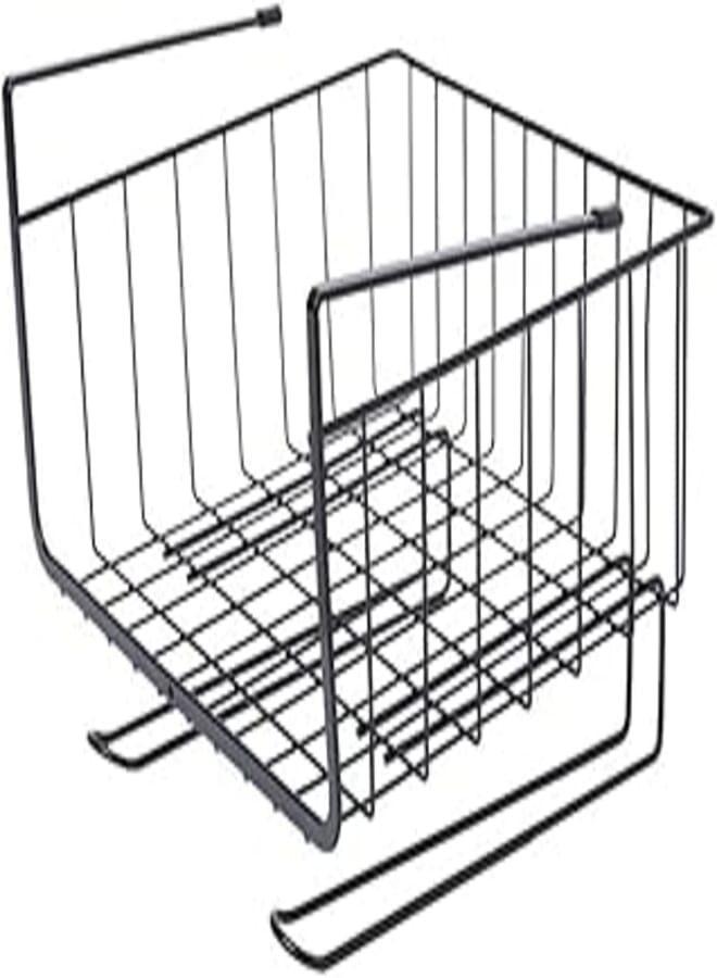 kitchen hanging storage, DELFINO Multi-Function Kitchen Cabinets Interlayer Metal basket Rack, Paper Towel Holder, Embedded Suspension Storage Shelf Space Save for Bathroom, Wardrobe