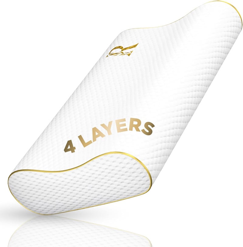 Royal Therapy 4-Layer King, Contour Pillow, Side Sleeper Pillow, Orthopedic Pillow, Neck Support Pillow, Pillow for Neck Pain, Pillow for Side Sleepers, CertiPUR-US - Image 1