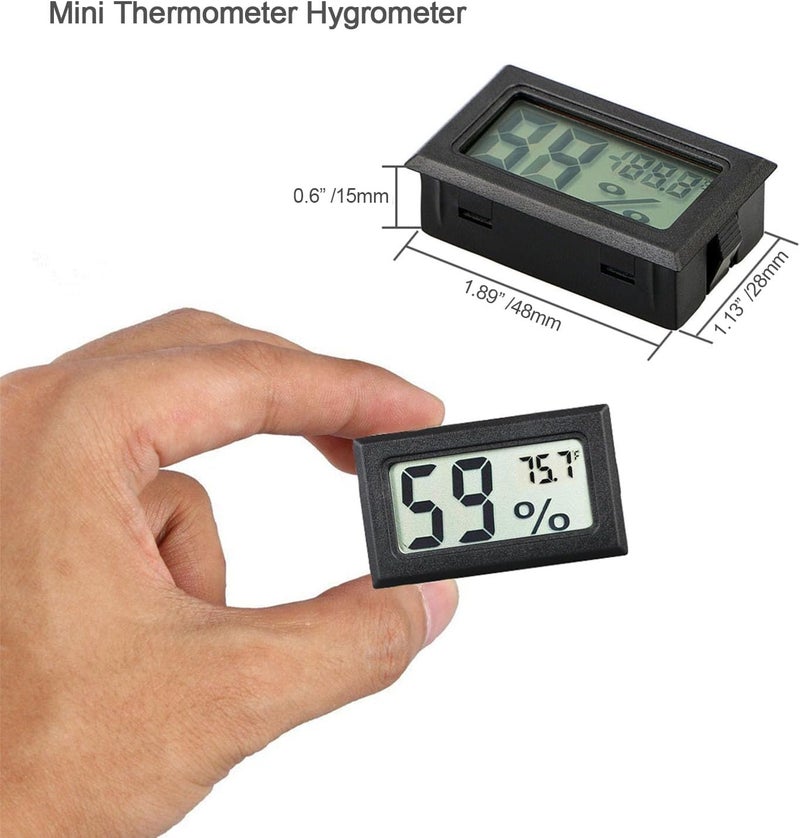 Veanic 4-Pack Mini Digital Electronic Temperature Humidity Meters Gauge Indoor Thermometer Hygrometer LCD Display Fahrenheit (℉) for Humidors, Greenhouse, Garden, Cellar, Fridge, Closet - Image 2