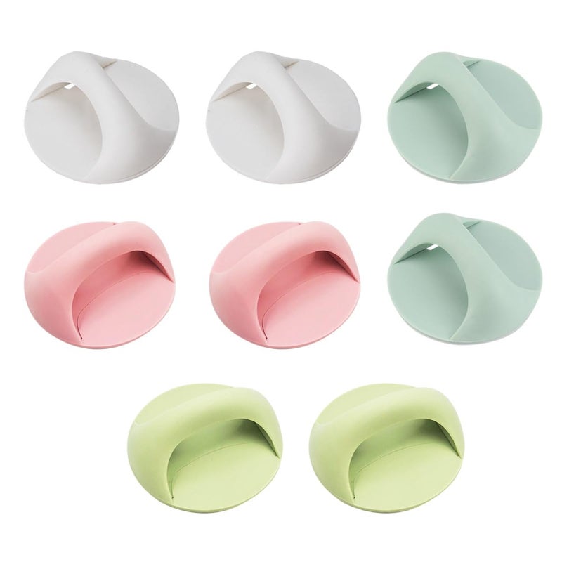 8Pcs Self Adhesive Multipurpose Cabinet Handles For Wardrobe Drawer Safe Punch Free Installation White Pink Blue Green - Image 2