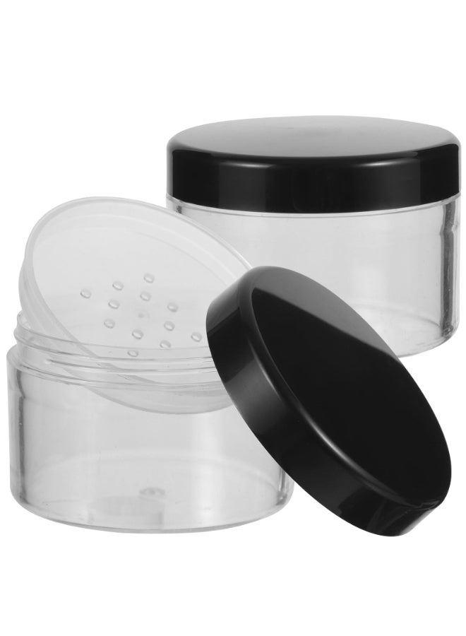 4 Pcs Plastic Powder Containers with Lids, Small Empty Jars for Face Cream, Makeup, Body Powder, Travel Storage and Portable Cosmetic Case - Image 1