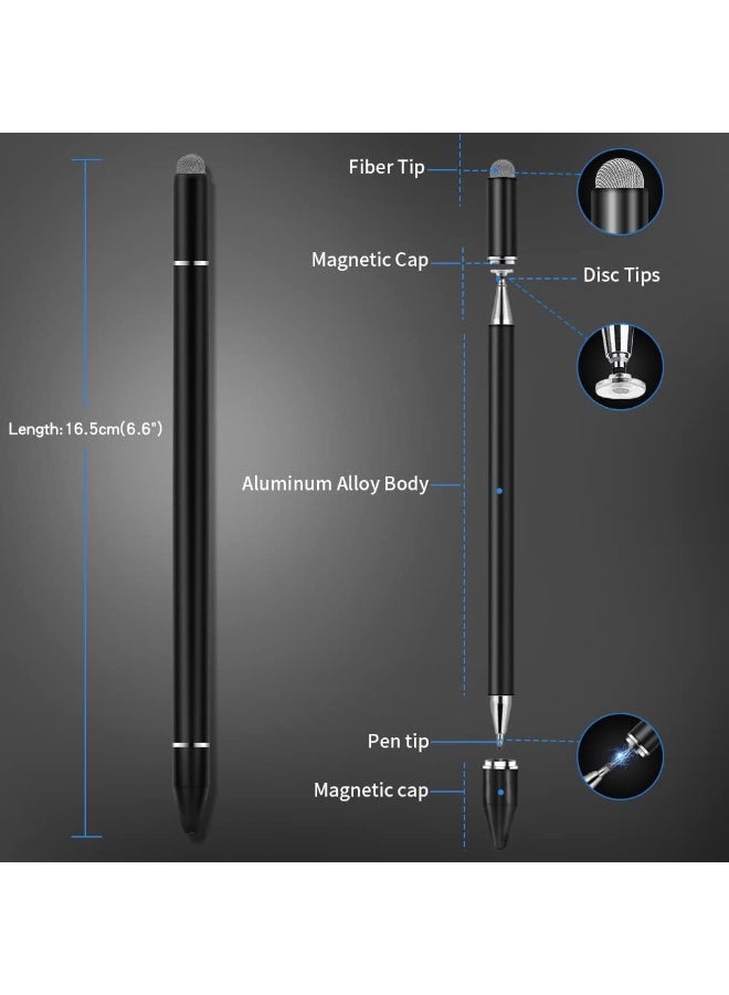 Stylus for iPad, Stylus Magnetic Disc Universal Stylus Pens Touch Screens for Apple/iPhone/iPad pro/Mini/Air/Android/Microsoft/Surface All Capacitive Touch Screens - (Black) - Image 4