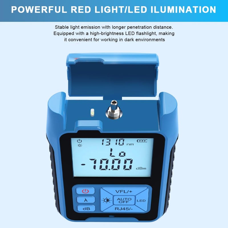 Serplex ® Optical Power Meter with LED Display High Precision -50~+10dBm Fiber Light Meter, Universal 2.5mm FC Interface, Supports 850-1625nm, Battery Operated (Battery Not Included) - Image 4
