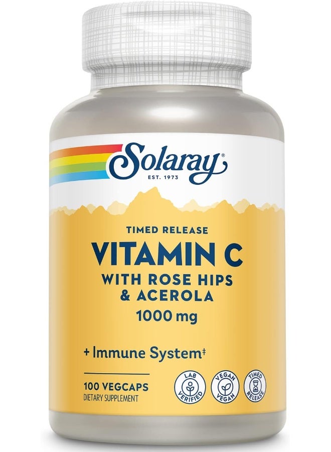 SOLARAY Vitamin C Time Release, 1000 Mg, 100 Tablets