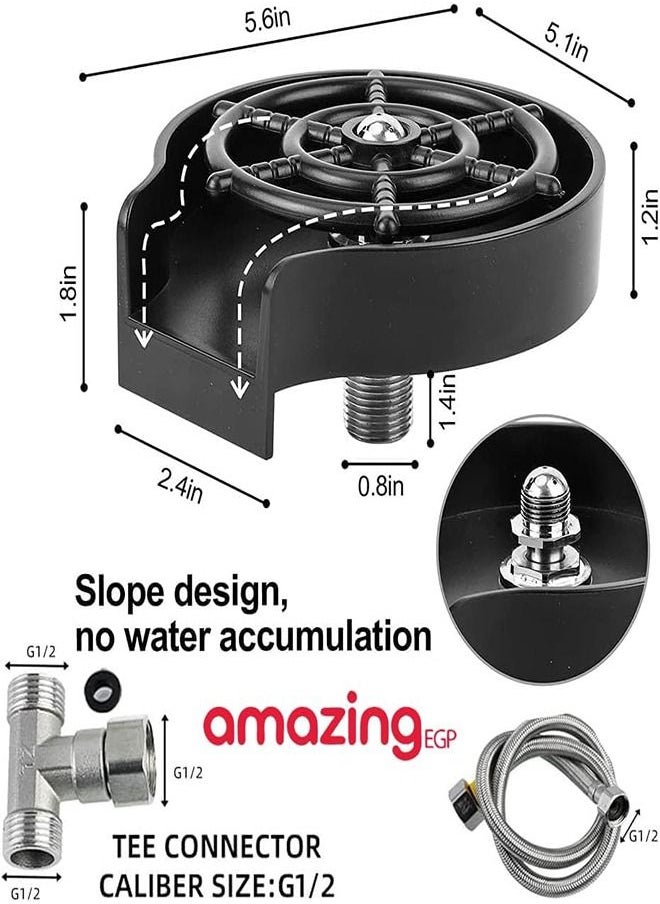 Generic Automatic Cup Rinser with Stainless Steel Attachments, Quick Cup Washer for Kitchen Sink, Next to Kitchen Sink, Automatic Cleaning Tool, Quick Rinse  - Image 4