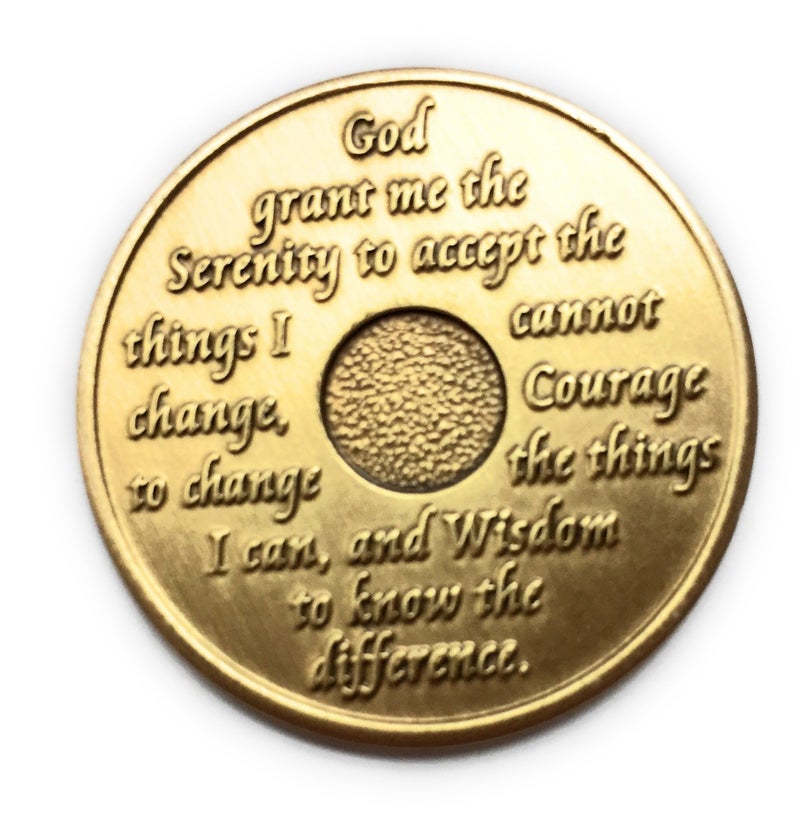 wendells 1 Year Bronze AA (Alcoholics Anonymous) Birthday - Anniversary Recovery Medallion/Coin/Chip Model: - Image 2