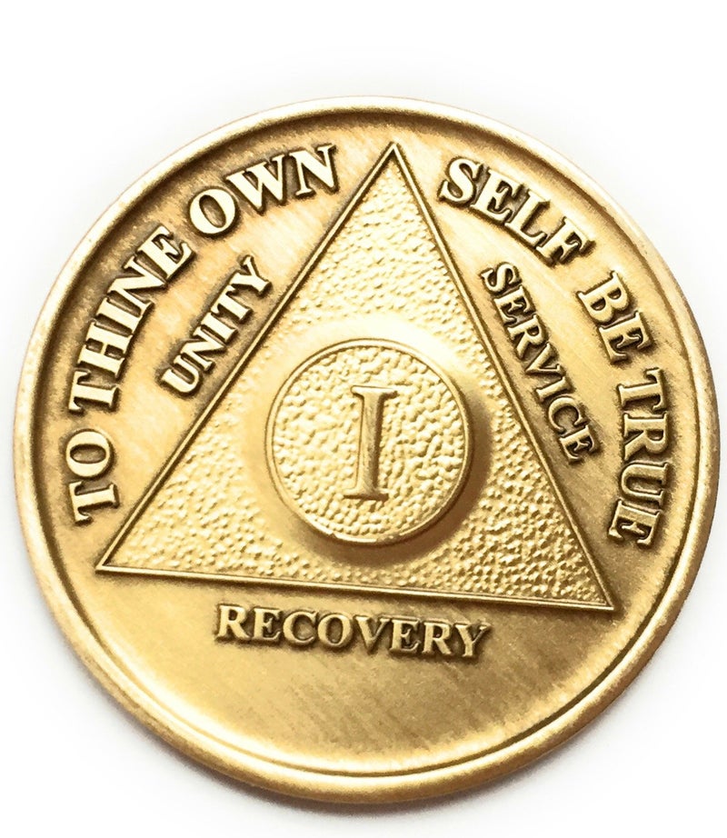 wendells 1 Year Bronze AA (Alcoholics Anonymous) Birthday - Anniversary Recovery Medallion/Coin/Chip Model: - Image 5