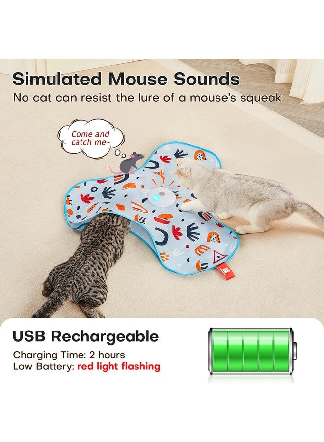 Potaroma Hide and Seek Cat Toys, in-The-Cover Unpredicatable Moving Feather, Interactive Kitten Wand Toy, Automatic Chargeable Cat Toy, Indoor Exercise Kicker for All Breeds, Floral Cover - Image 5