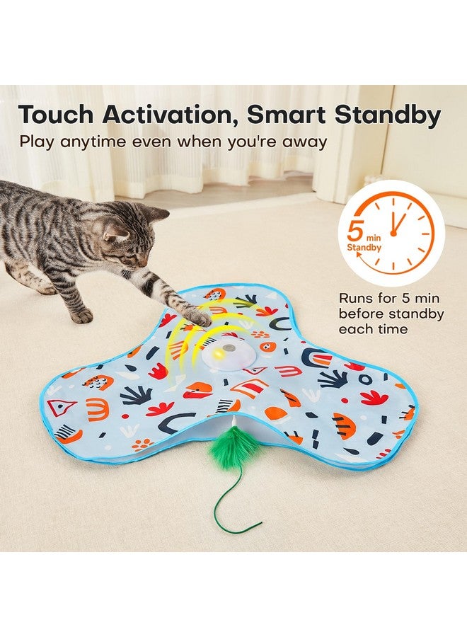 Potaroma Hide and Seek Cat Toys, in-The-Cover Unpredicatable Moving Feather, Interactive Kitten Wand Toy, Automatic Chargeable Cat Toy, Indoor Exercise Kicker for All Breeds, Floral Cover - Image 4