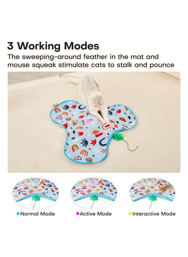 Potaroma Hide and Seek Cat Toys, in-The-Cover Unpredicatable Moving Feather, Interactive Kitten Wand Toy, Automatic Chargeable Cat Toy, Indoor Exercise Kicker for All Breeds, Floral Cover - Image 3