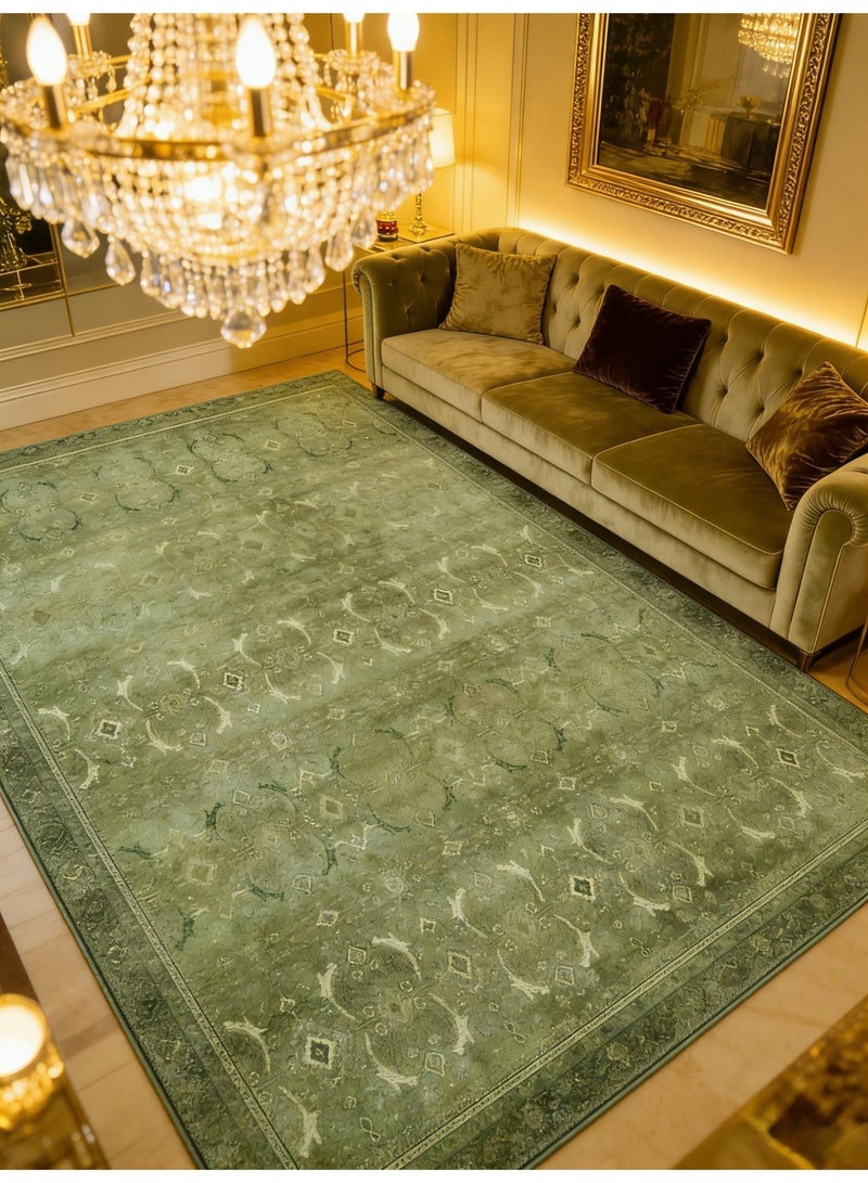 سجادة كلاسيكية، سجادة غرفة المعيشة، سجادة غرفة النوم، سجادة الأريكة، سجادة طاولة القهوة، سجادة مقاومة للبقع وسهلة العناية، 140*200 سم [مخمل كريستالي] - Image 1
