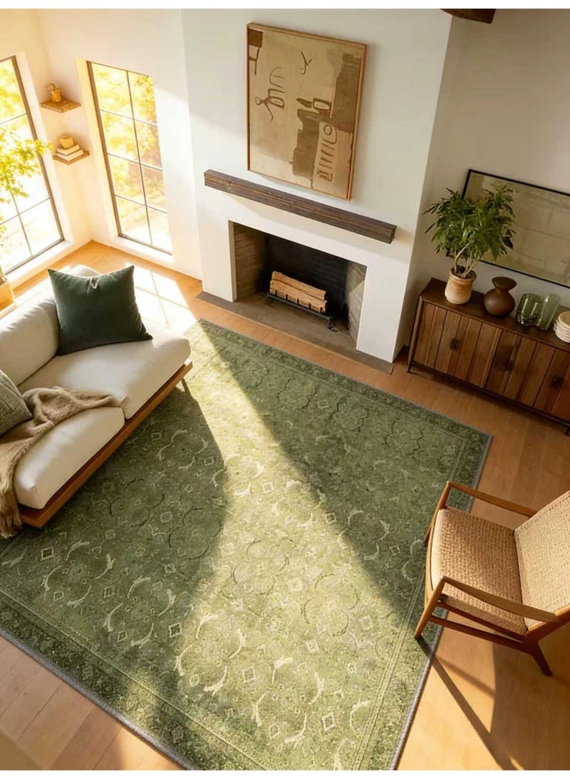 سجادة كلاسيكية، سجادة غرفة المعيشة، سجادة غرفة النوم، سجادة الأريكة، سجادة طاولة القهوة، سجادة مقاومة للبقع وسهلة العناية، 140*200 سم [مخمل كريستالي] - Image 4
