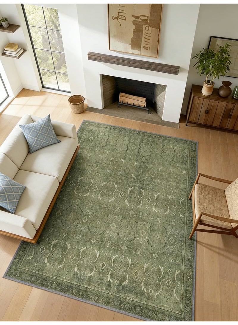 سجادة كلاسيكية، سجادة غرفة المعيشة، سجادة غرفة النوم، سجادة الأريكة، سجادة طاولة القهوة، سجادة مقاومة للبقع وسهلة العناية، 140*200 سم [مخمل كريستالي] - Image 5