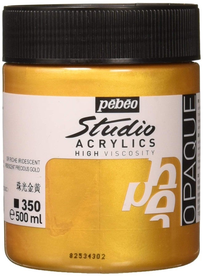 Pebeo Studio Acrylics HV 500 ml Precious Gold, 16.9 Fl Oz (Pack of 1) - Image 1